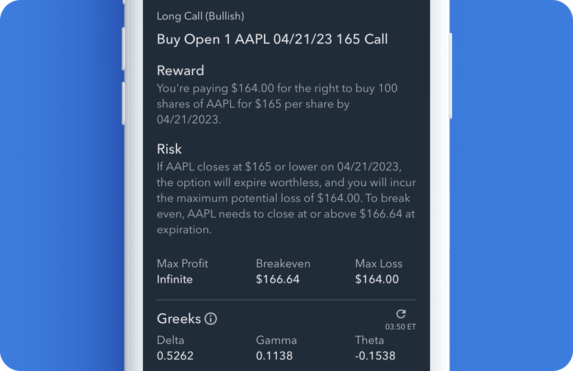 Options Analysis Card